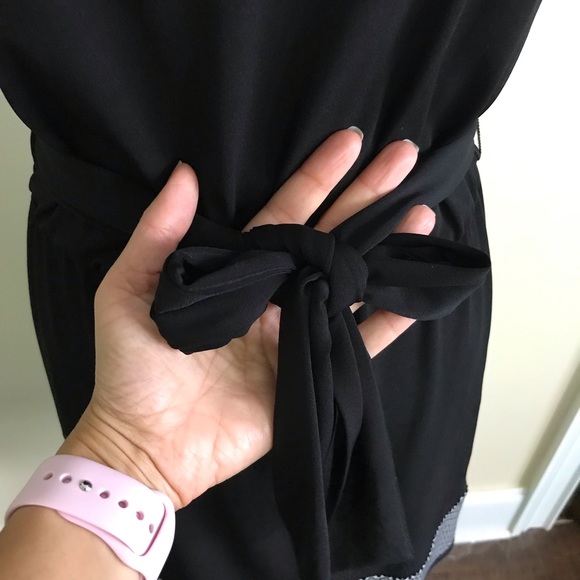 WHBM Tie-Belt Halter Dress B&W Detailing Sz S - Picture 8 of 8